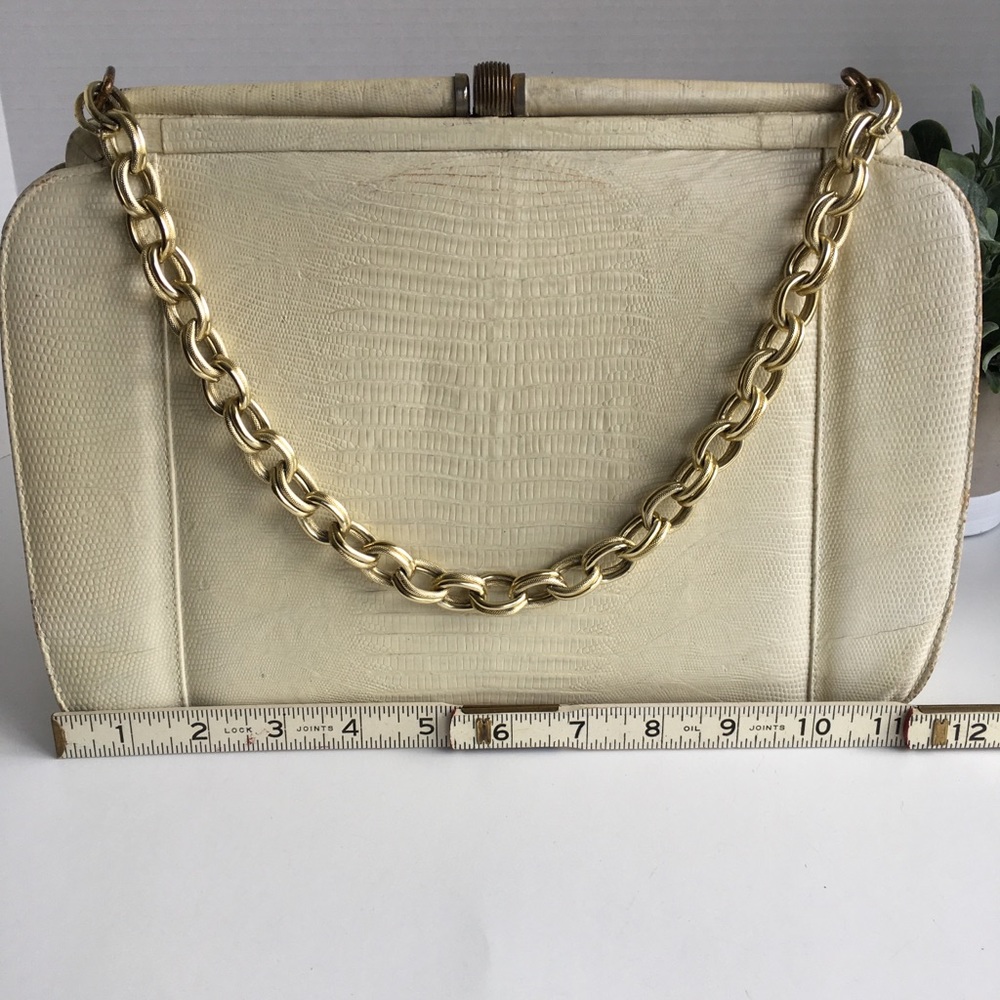 Vintage Creme Lizard Bag - Picture 5 of 11